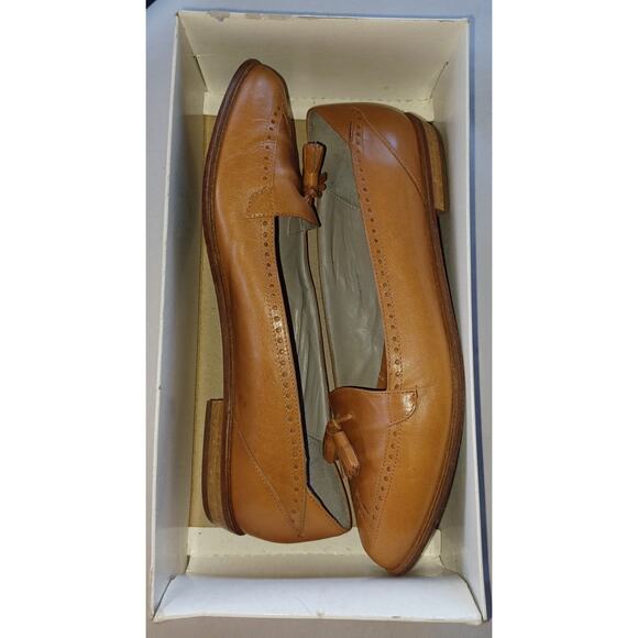 Nickels Made in Italy Tan Leather Loafers Women's 9AA Tassels Embellished Design - Picture 8 of 10